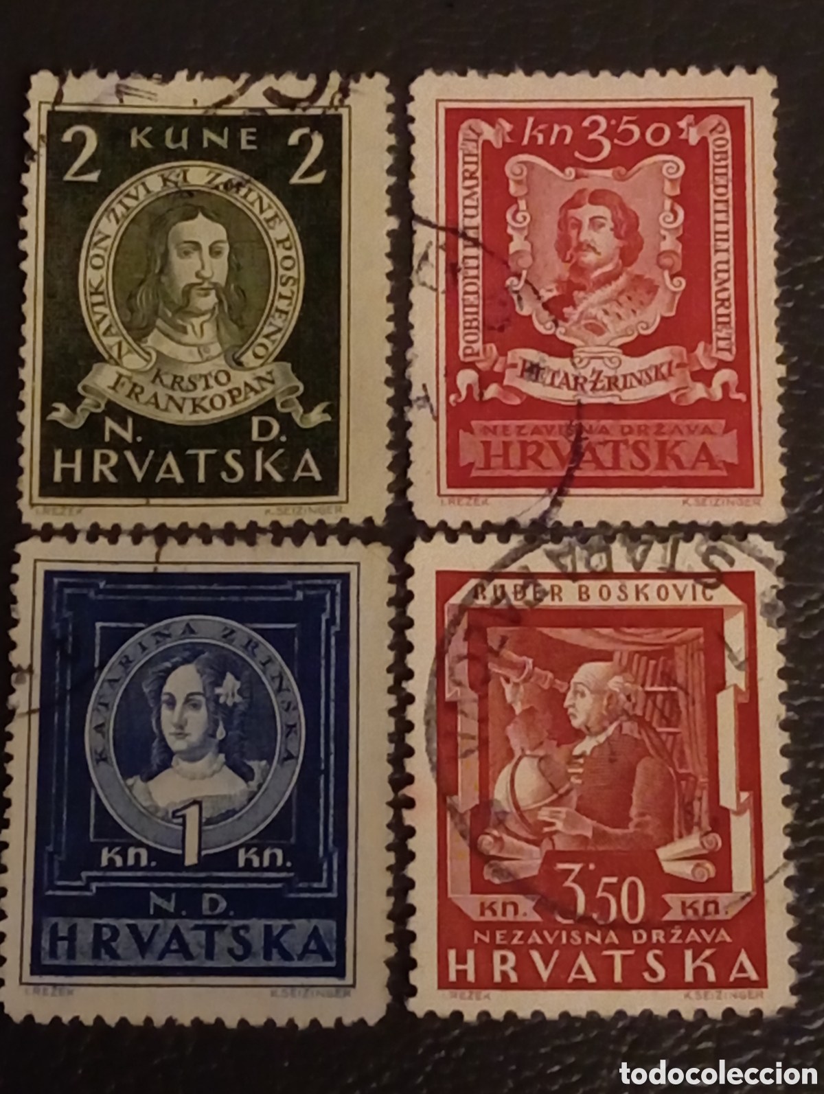 Sellos: Croacia 1943 NDH - Lote 4 Sellos - Michel 103/148