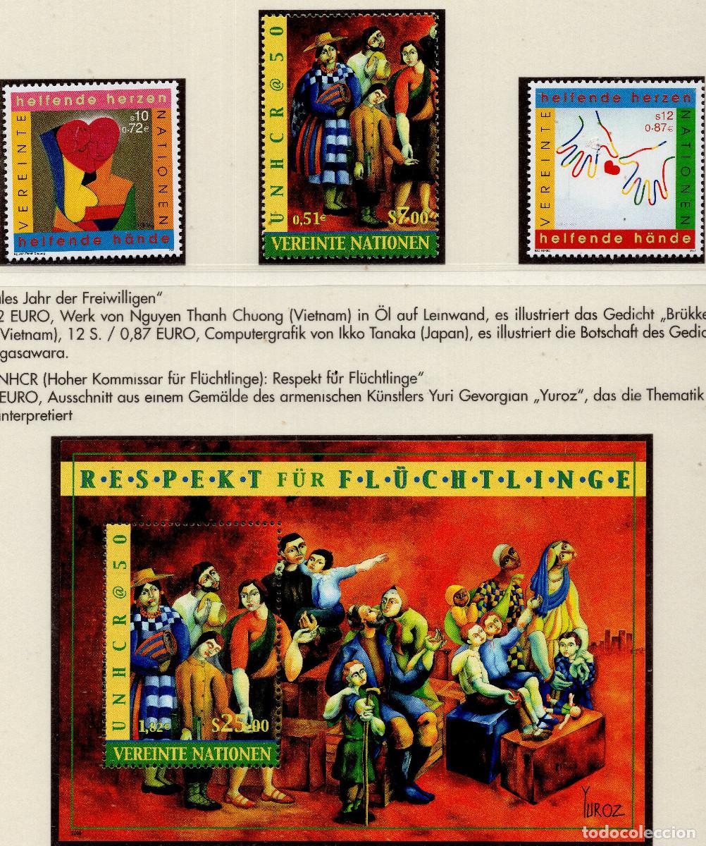 Sellos: ONU VIENA 2000-2001 STAMPS MICHEL NT-WN 331-332+352+BL14