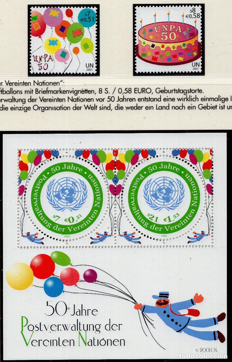 Sellos: ONU VIENA 2001 STAMPS MICHEL NT-WN 342-343+BL15