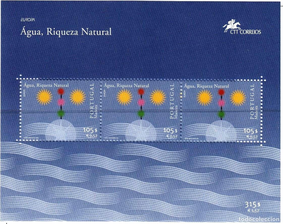 Sellos: Madeira 2001, SW-2012HB &rdquo;Europa: El agua, riqueza natural. &rdquo;./ Nuevo, sin charnela. MNH.