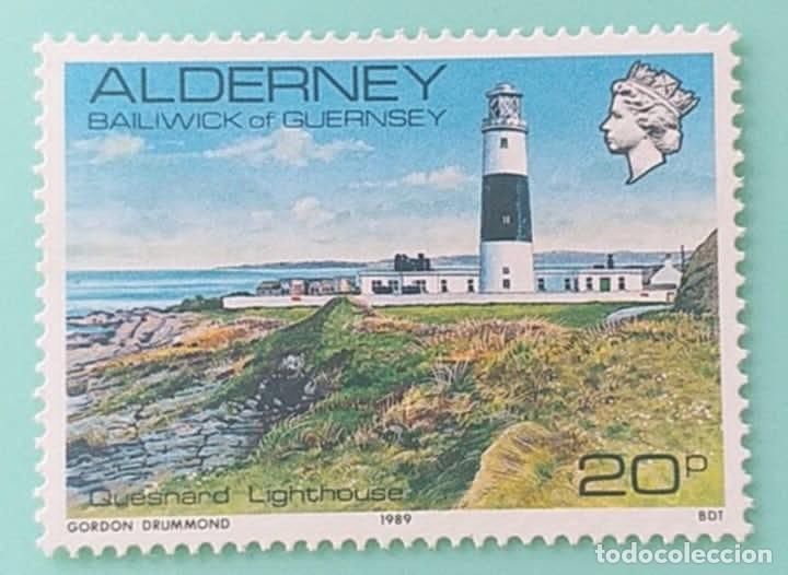 Sellos: Sellos Alderney 1989 n&ordm; 42 Faro 1v. Nuevo