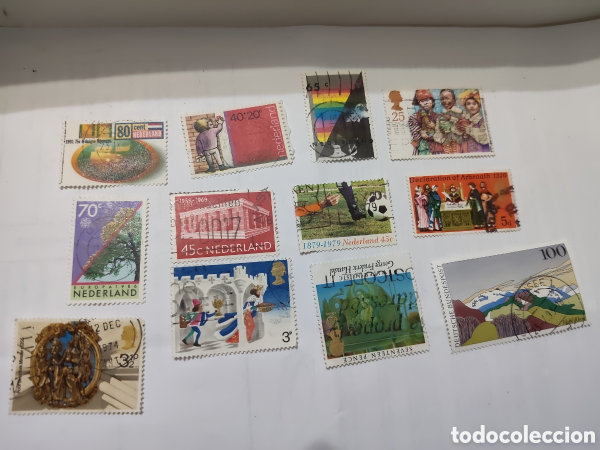 Sellos: 12 Sellos variados de pa&iacute;ses europeos