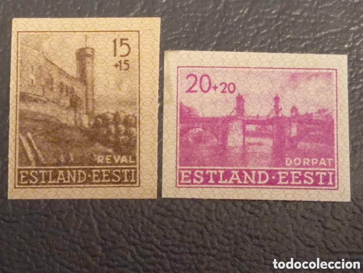 Sellos: Estonia 1941 - Ocupaci&oacute;n Alemana - MiNr. 4U + 5U - Sin dentar - MH