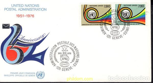 Sellos: 436019 MNH NACIONES UNIDAS. Ginebra 1976 25 ANIVERSARIO DE LA ADMINISTRACION POSTAL DE LA ONU