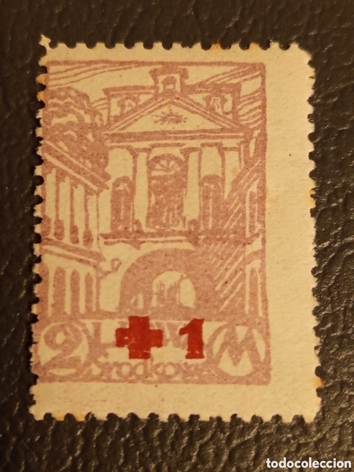Sellos: Sello Lituania Central 1921 - Ostra Brama 2M+1M Cruz Roja - MH (Michel #29)