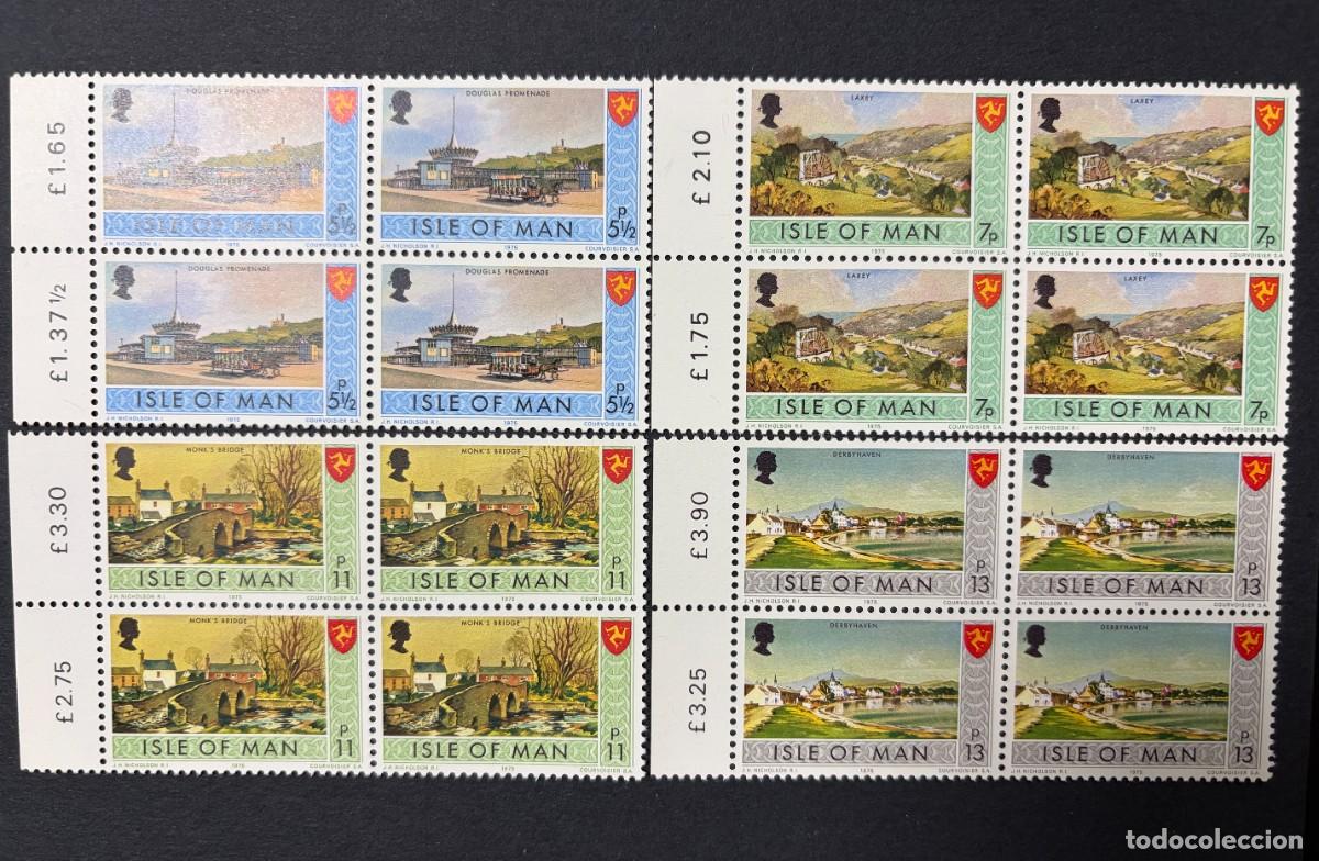 Sellos: ISLA DE MAN, 1975. YVERT 47/50. VISTAS PAISAJES. SERUE COMPLETA. NUEVOS. SIN FIJASELLOS