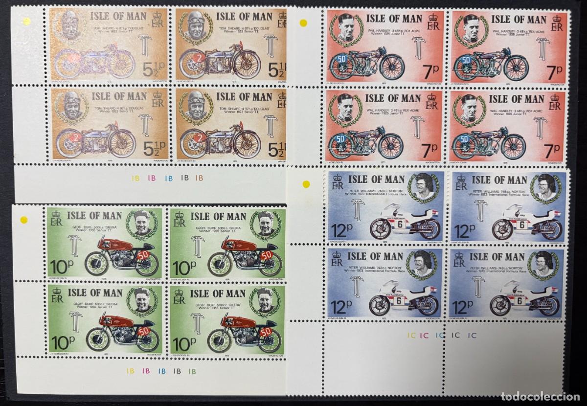 Sellos: ISLA DE MAN, 1975. YVERT 51/54. CARRERAS TT. SERIE COMPLETA. NUEVOS. SIN FIJASELLOS