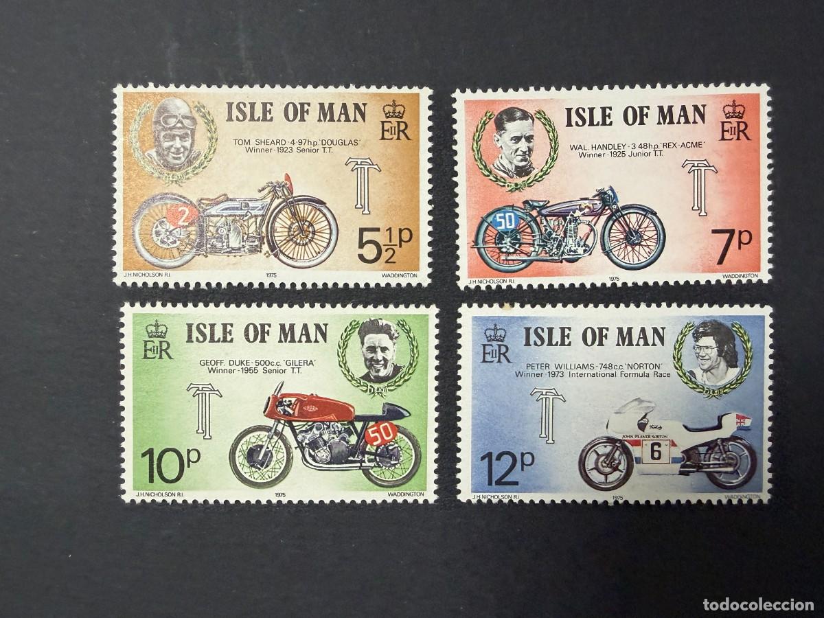 Sellos: ISLA DE MAN, 1975. YVERT 51/54. CARRERAS TT. SERIE COMPLETA. NUEVOS. SIN FIJASELLOS