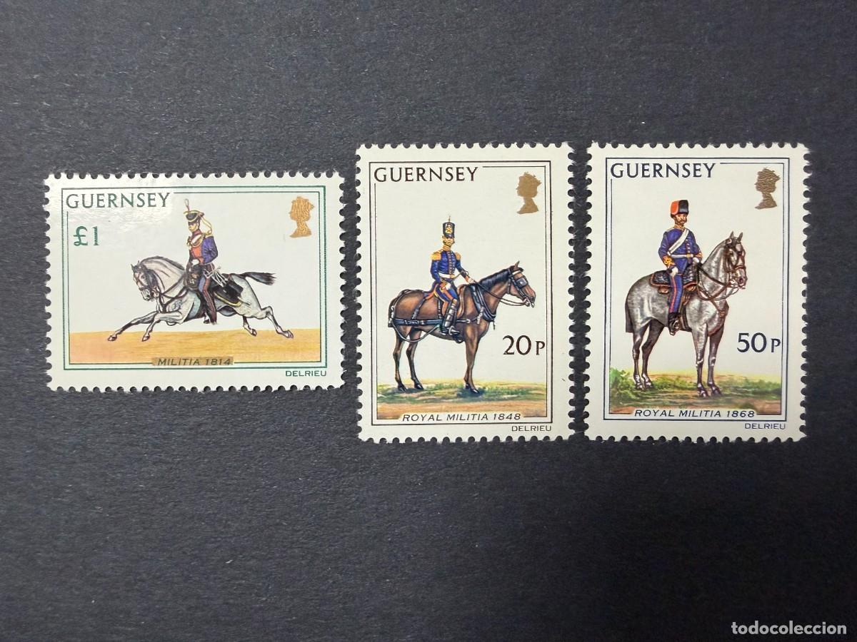 Sellos: GUERNSEY, 1975. YVERT 113/15. MILICIA. SERIE COMPLETA. NUEVOS. SIN FIJASELLOS