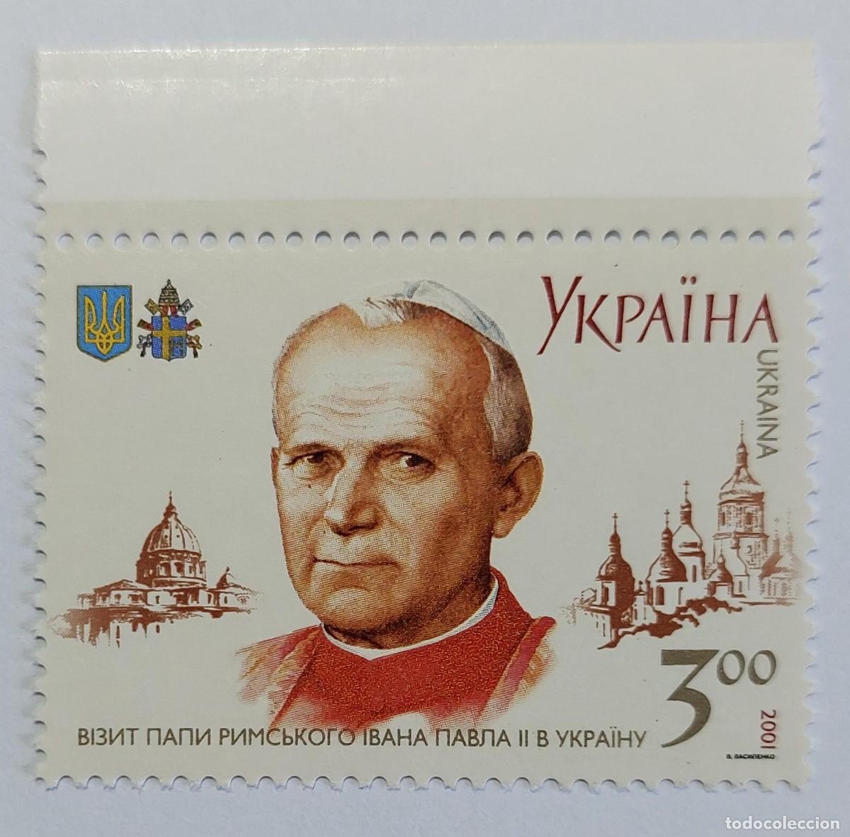 Sellos: Ucrania 2001 Visita del Papa Juan Pablo II a Ucrania ** MNH