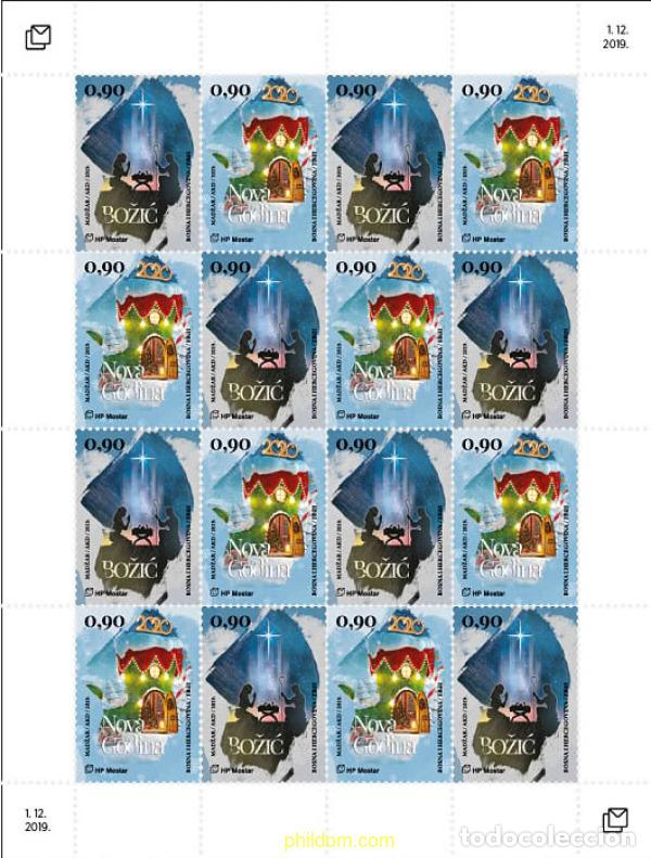 Sellos: 619986 MNH BOSNIA-HERZEGOVINA. Adm Croata 2019 NAVIDAD 2019 Y A&Ntilde;O NUEVO