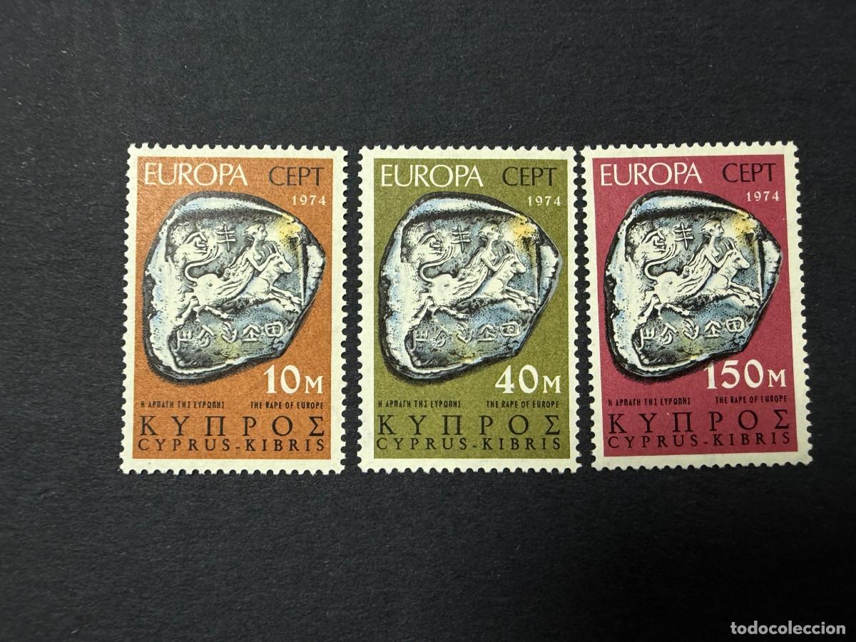 Sellos: CHIPRE, 1974. YVERT 401/403. EUROPA CEPT. SERIE COMPLETA. NUEVOS. SIN FIJASELLOS