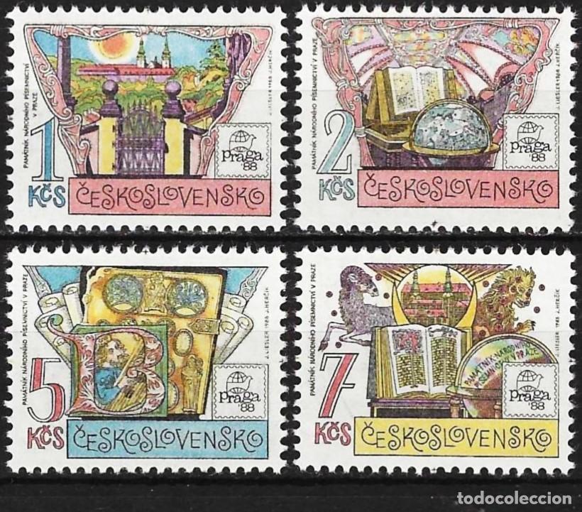 Sellos: Checoslovaquia 1988 - Mi 2957 a 2960 - YT 2767 a 2770 - Exposici&oacute;n filat&eacute;lica &rdquo; Praga 88 &rdquo; - MNH**