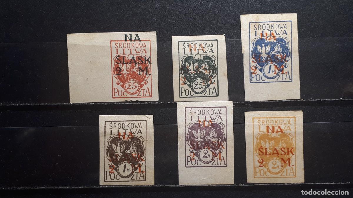 Sellos: LITUANIA. Ocup. POLACA. A&Ntilde;O 1921. **. S.D. YVERT 36/41