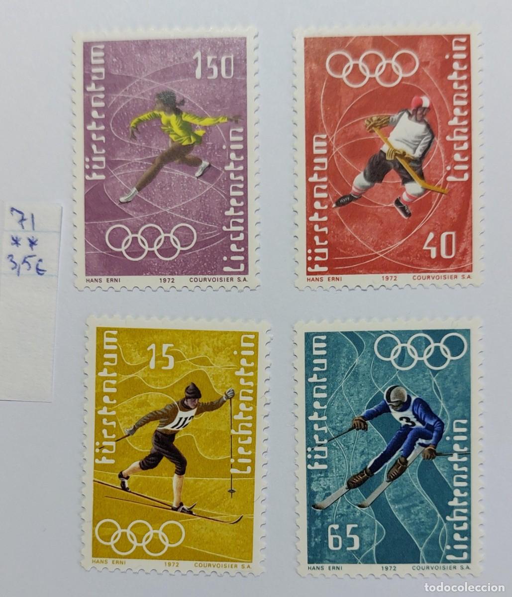 Sellos: Liechtenstein 1971 Juegos Ol&iacute;mpicos de Invierno de Sapporo de 1972 ** MNH
