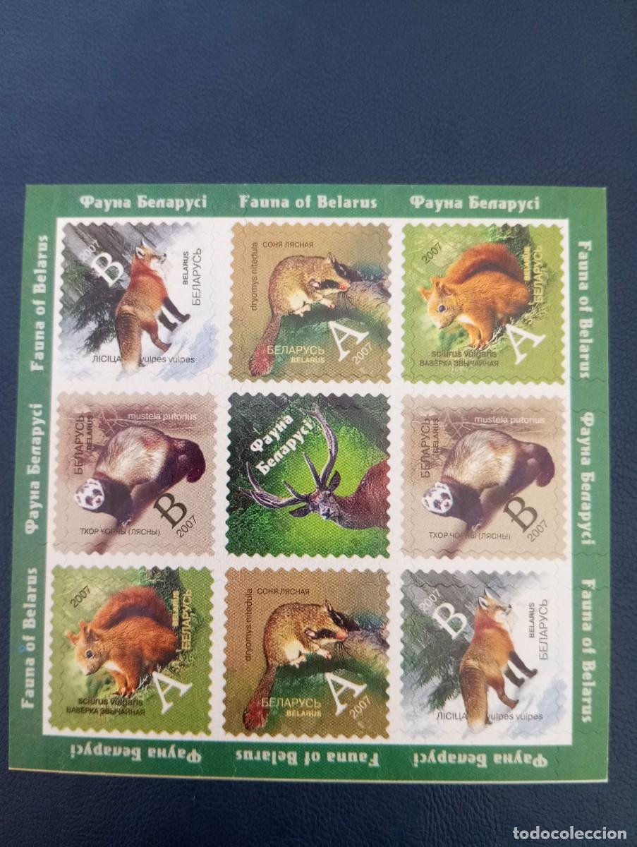 Sellos: BIELORUSIA, 2007, HOJITA DE FAUNA CON SELLOS AUTOADHESIVOS