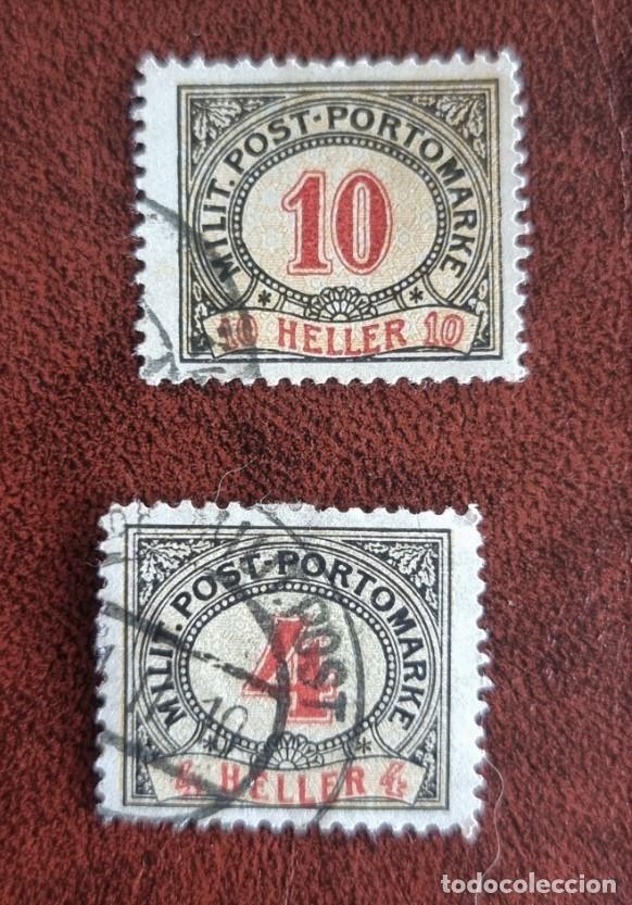 Sellos: SELLOS USADOS BOSNIA - HERZEGOVINA 1904 CORREO MILITAR VALOR FACIAL 4 Y 10 HELLER