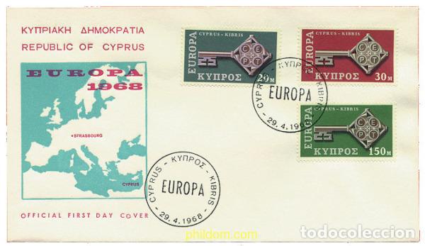 Sellos: 24689 MNH CHIPRE 1968 EUROPA CEPT 1968 - LLAVE DORADA