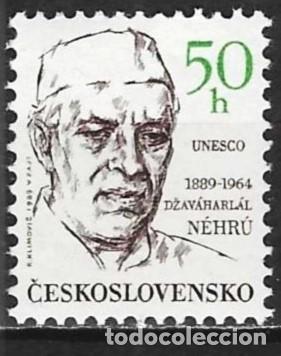 Sellos: Checoslovaquia 1989 - Mi 2992 - YT 2797 - Jawaharlal Nehru - MNH**