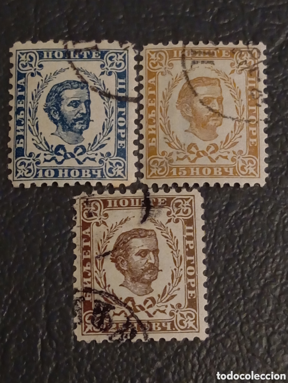 Sellos: Montenegro 1874/1893 - Lote 3 Sellos Usados Pr&iacute;ncipe Nicol&aacute;s I (Michel 4, 5, 7)