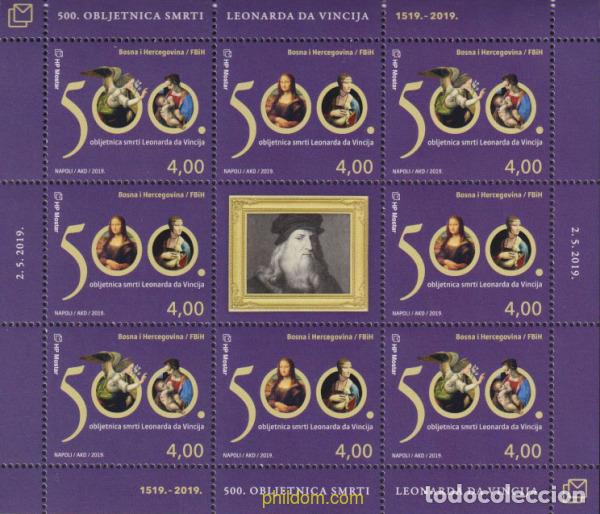Sellos: 612327 MNH BOSNIA-HERZEGOVINA. Adm Croata 2019 500 ANIVERSARIO DE LA MUERTE DE LEONARDO DA VINCI