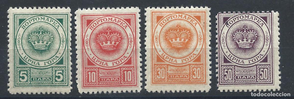 Sellos: Mont&eacute;n&eacute;gro - Taxe 4 Valeurs Neuf* (MH) 1902 - Couronne Princi&egrave;re
