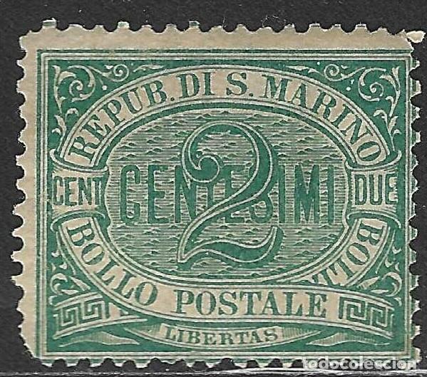 Sellos: SAN MARINO/1877-99/MNG/SC#1/ NUMERAL/ 2c