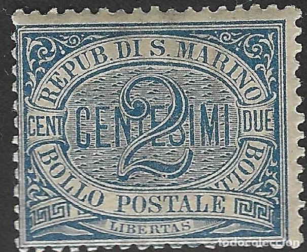 Sellos: SAN MARINO/1877-99/MH/SC#2/ NUMERAL/ 2c
