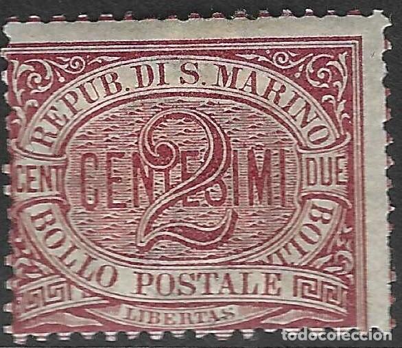 Sellos: SAN MARINO/1877-99/MH/SC#3/ NUMERAL/ 2c