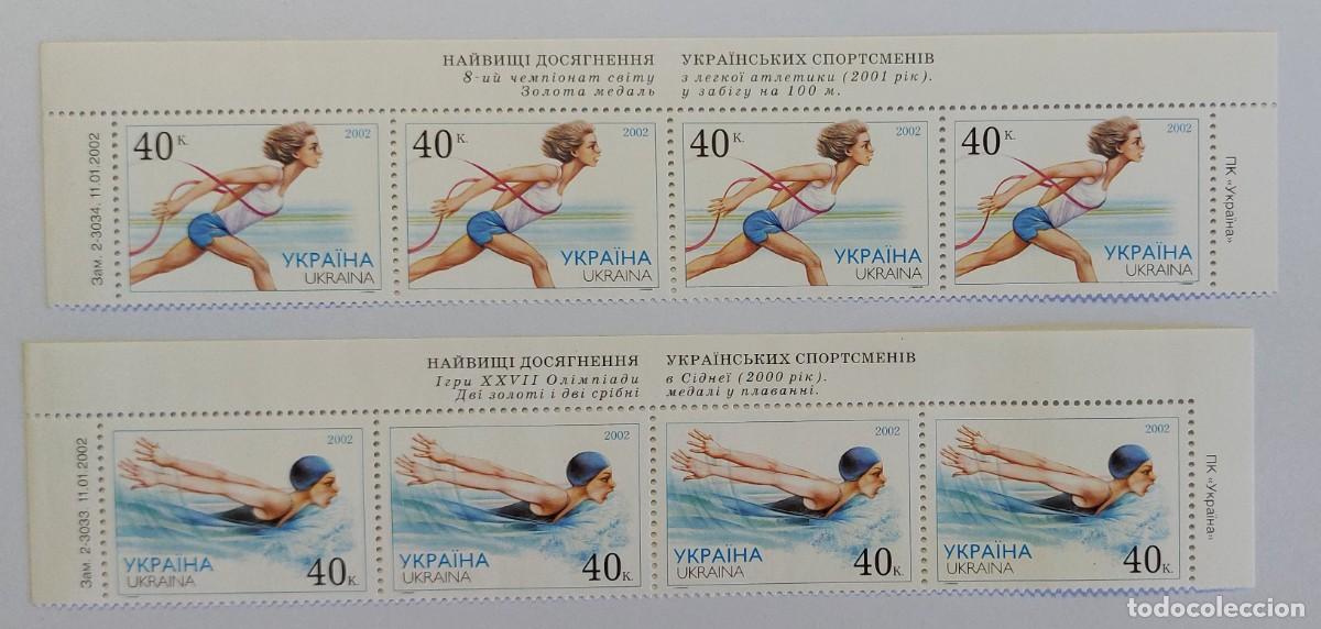 Sellos: UCRANIA 2002 DEPORTIVO &rdquo;M&aacute;ximos Logros de los Atletas Ucranianos&rdquo; Juegos Ol&iacute;mpicos de S&iacute;dney ** MNH