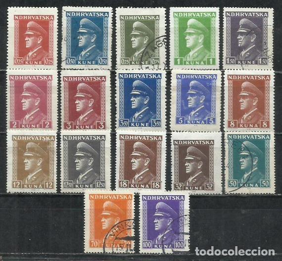 Sellos: 8084-SERIE CORTA CROACIA 1943-1944 N&ordm; 75/94 MLITARIA 2&ordf; GUERRA MUNDIAL