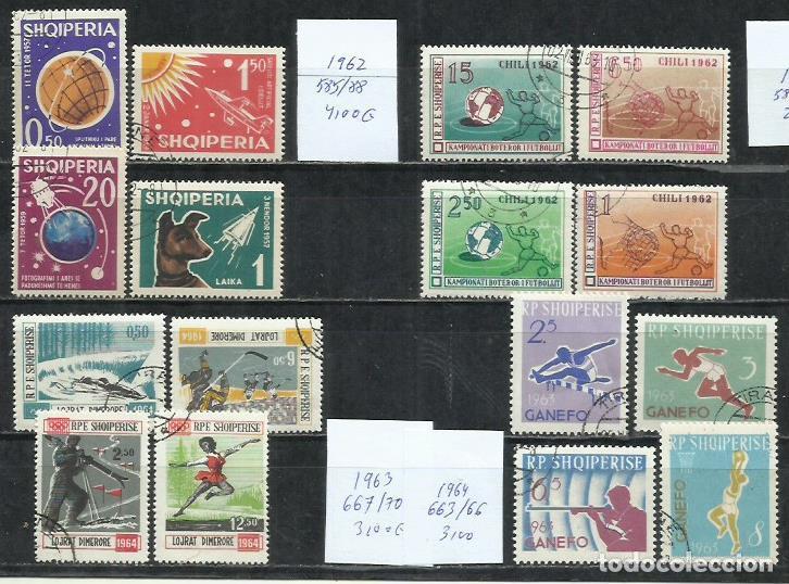Sellos: 8117-ALBANIA 4 SERIES COMPLETAS VALOR 12,00&euro; MUY ESCASAS.