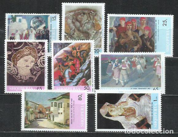 Sellos: 8213-ALBANIA SERIE COMPLETA ARTE 1967 N&ordm; 1012/1019