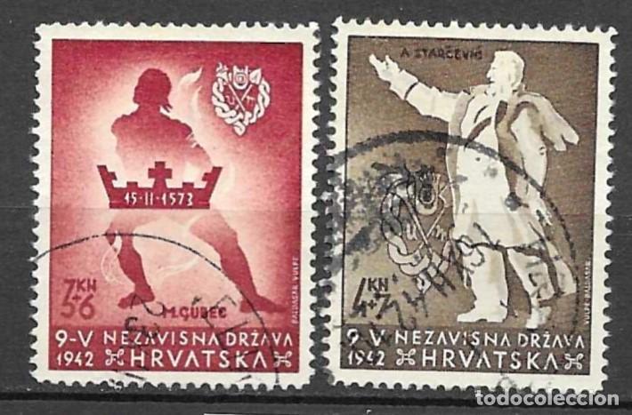 Sellos: CROACIA 1942- USADOS- PRO VICTIMAS DE LA MASACRE DE JENS