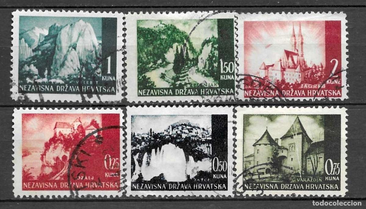 Sellos: CROACIA 1941- USADOS- PAISAJES- SERIE COMPLETA