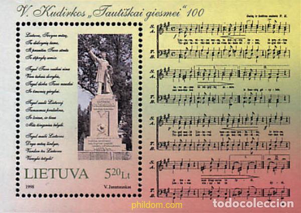 Sellos: 31044 MNH LITUANIA 1998 CENTENARIO DEL HINMO NACIONAL