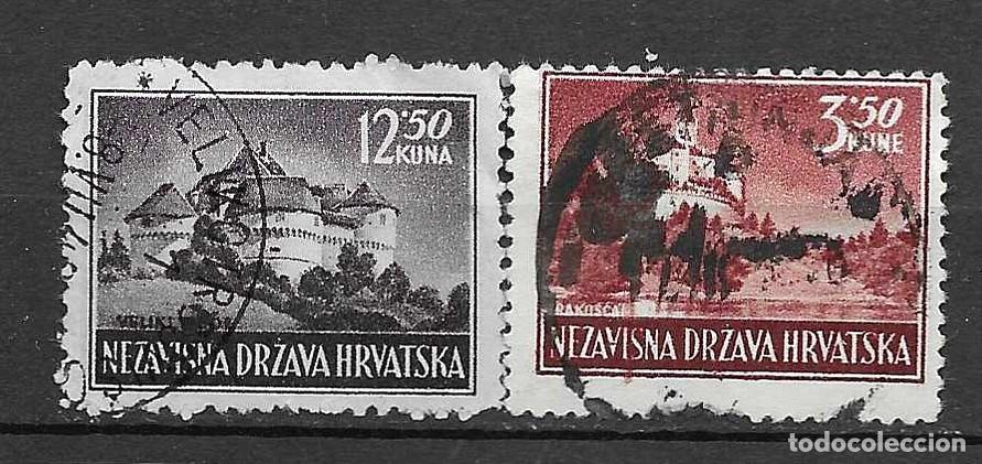 Sellos: CROACIA 1943- USADOS- CASTILLOS - SERIE COMPLETA