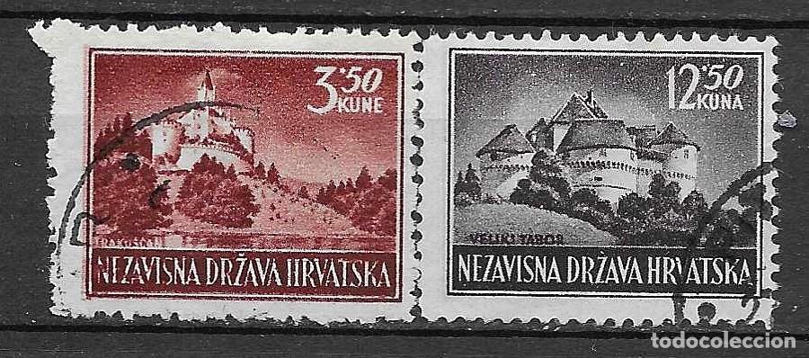 Sellos: CROACIA 1943- USADOS- CASTILLOS - SERIE COMPLETA