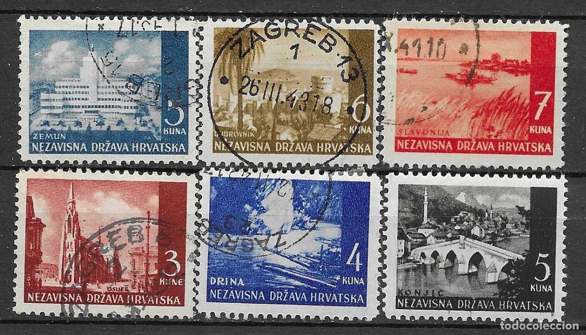 Sellos: CROACIA 1941- USADOS- PAISAJES - SERIE COMPLETA