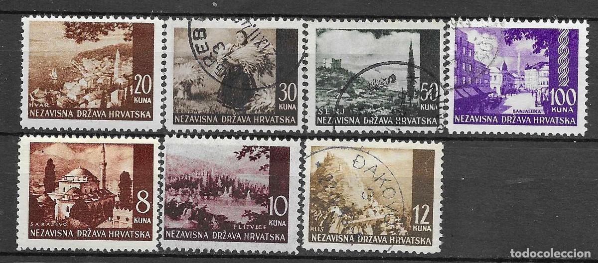 Sellos: CROACIA 1941- USADOS- PAISAJES - SERIE COMPLETA