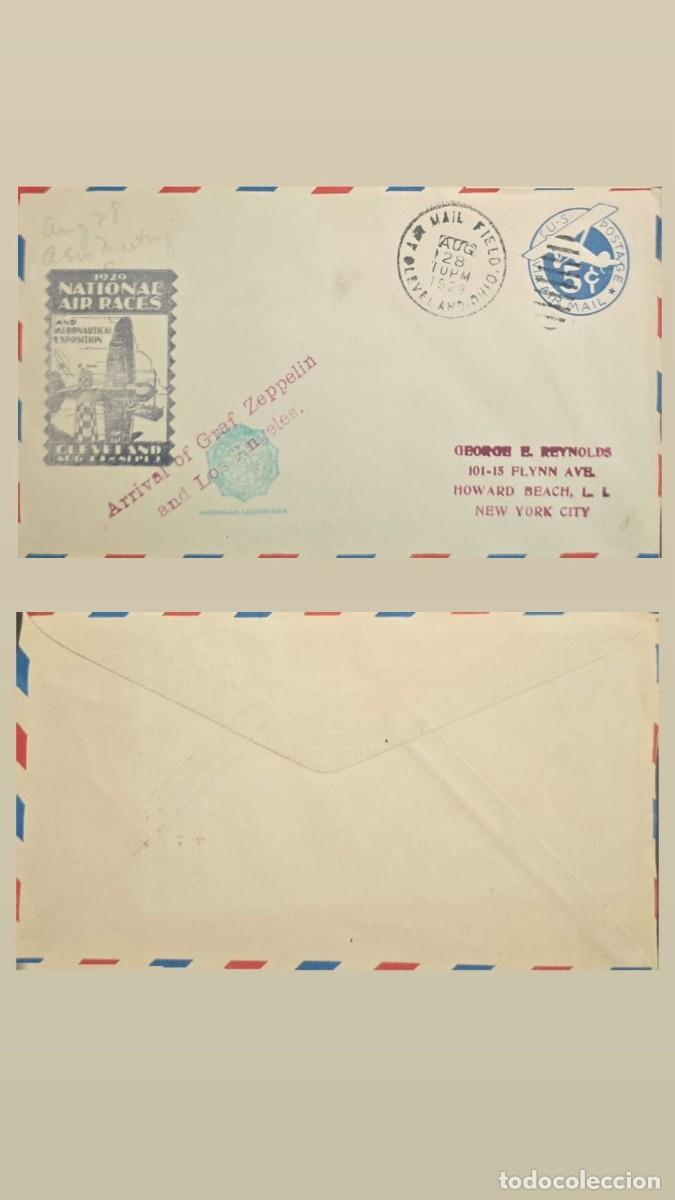 Sellos: KV)1929 UNITED STATES, COMMEMORATIVE COVER FOR THE NATIONAL AIR RACES AND ARRIVAL OF THE GRAF ZEPPEL