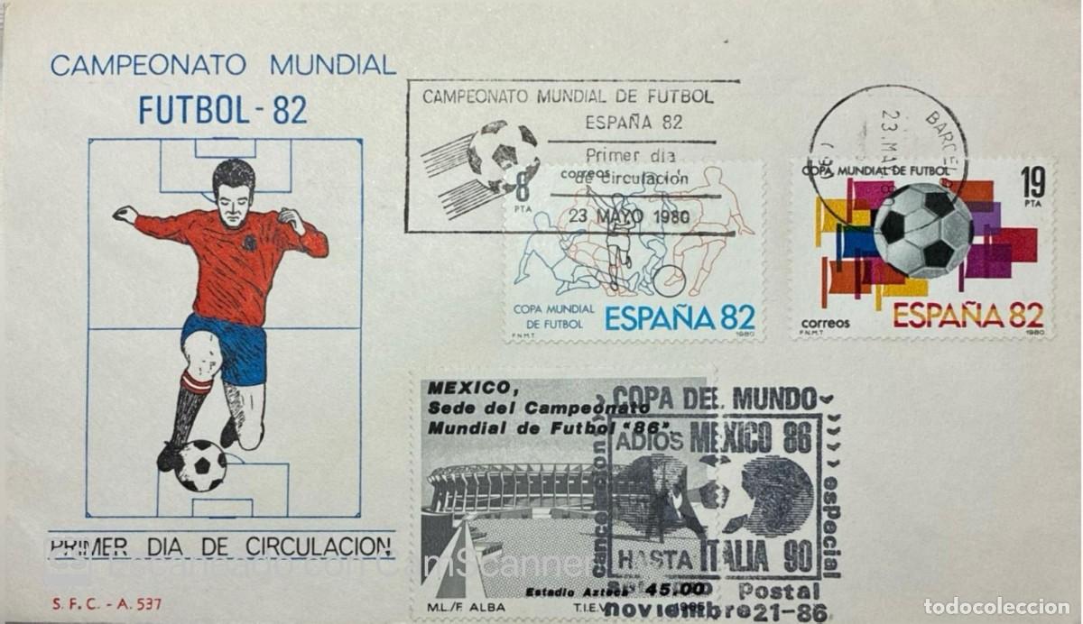 Sellos: KV)1980 SPAIN, FIRST DAY COVER OF THE FIFA WORLD CUP SPAIN 82 SENT WITHIN SPAIN WITH BARCELONA POSTM