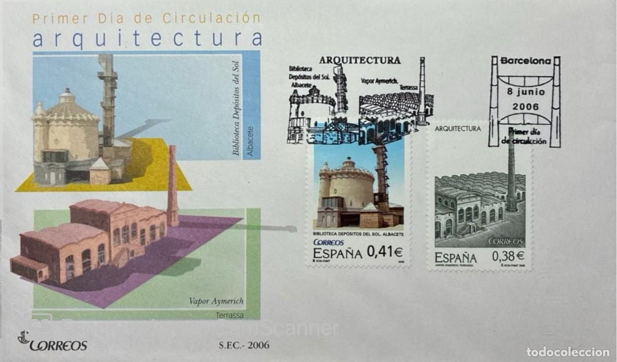 Sellos: KV)2006 SPAIN, FIRST DAY COVER DEDICATED TO ARCHITECTURE SENT WITHIN SPAIN WITH BARCELONA POSTMARKS