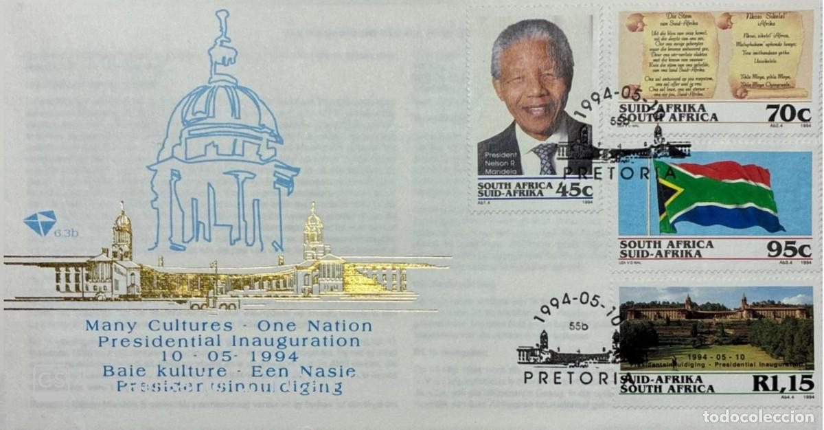 Sellos: KV)1994 SOUTH AFRICA, &ldquo;MANY CULTURES &ndash; ONE NATION&rdquo; PRESIDENTIAL INAUGURATION COMMEMORATIVE COVER SEN