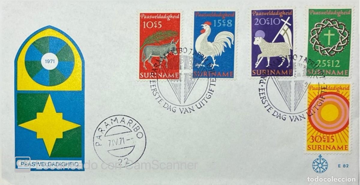 Sellos: KV)1971 SURINAME, EASTER CHARITY FIRST DAY COVER, SENT FROM PARAMARIBO SURINAME, WITH STAMPS FEATURI