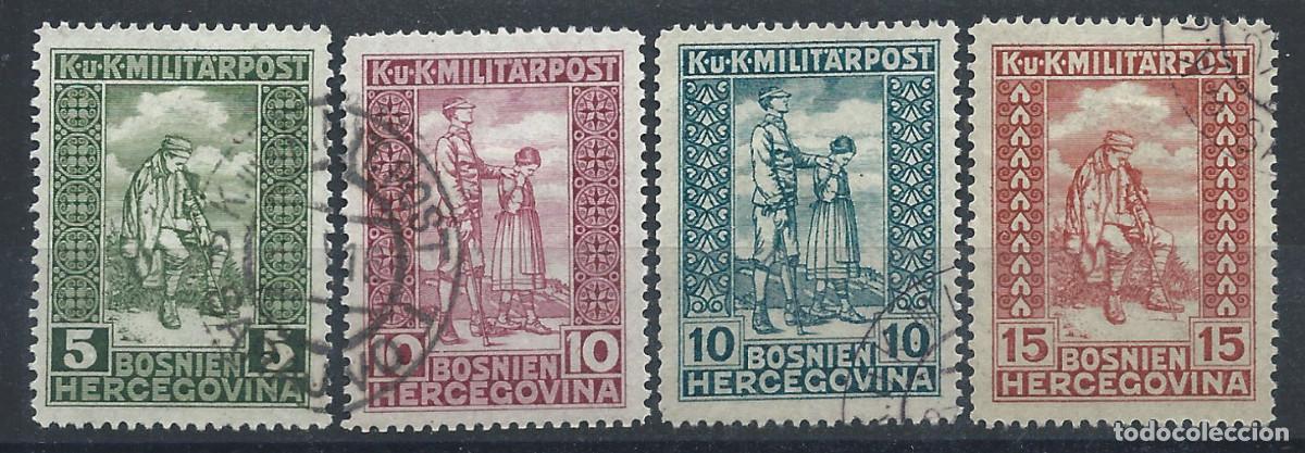 Sellos: Bosnie - Herz&egrave;govine N&deg;93/96 Obl (FU) 1916/18 - Pour les invalides de guerre