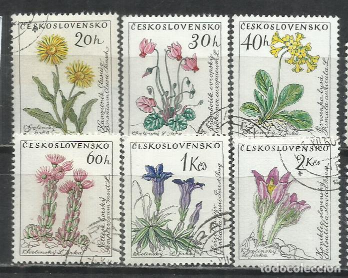 Sellos: 0416M-CHECOSLOVAQUIA REPUBLICA CHECA 1960 N&ordm; 1115/1120 FLORES VEGETALES PLANTAS