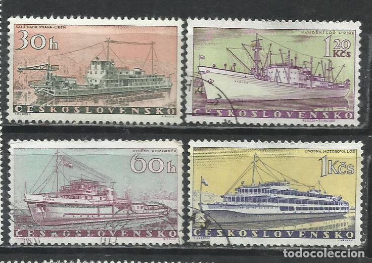 Sellos: 0417-CHECOSLOVAQUIA REPUBLICA CHECA 1960 N&ordm;1062/1065 BARCOS NAVIOS CRUCEROS
