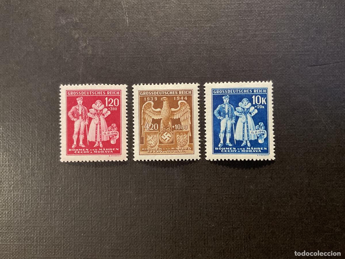 Sellos: BOHEMIA Y MORAVIA N&ordm; YVERT 112/4*** A&Ntilde;O 1944. 5&ordm; ANIVERSARIO DEL PROTECTORADO