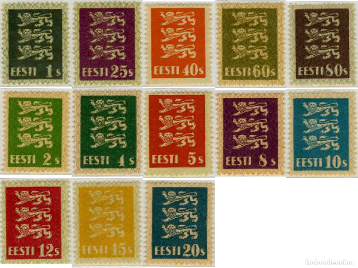 Sellos: 311936 HINGED ESTONIA 1928 ESCUDOS DE ARMAS